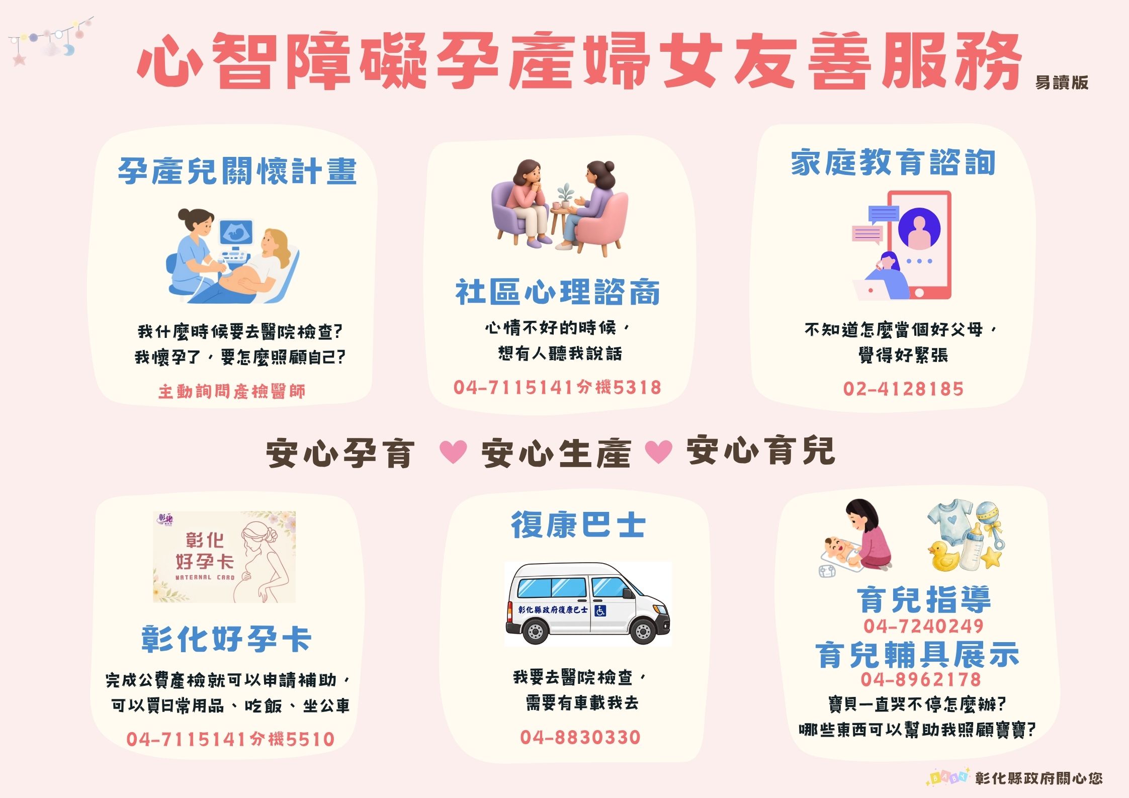 【心智障礙孕產婦女,彰化陪妳安心孕育!】宣傳圖片